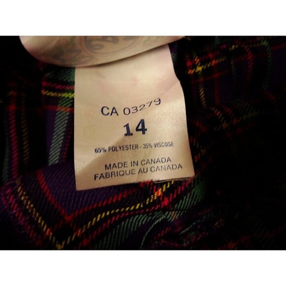 Vintage Lannie Purple Plaid Tartan Blazer and Matching Pleated Skirt Youth Sz 14 - Picture 8 of 14
